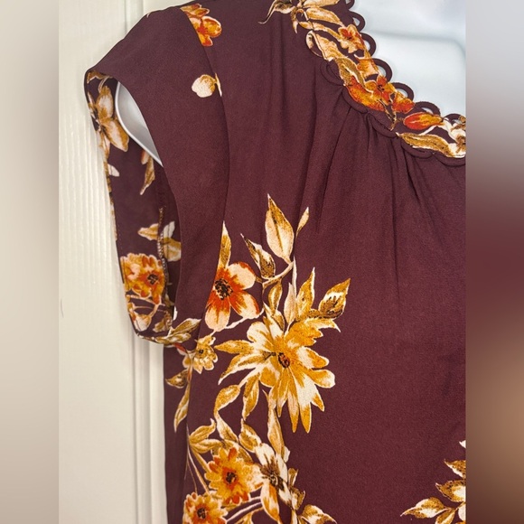 Daniel Rainn Burgundy Floral Blouse | Size PXS | NWT - Picture 5 of 13